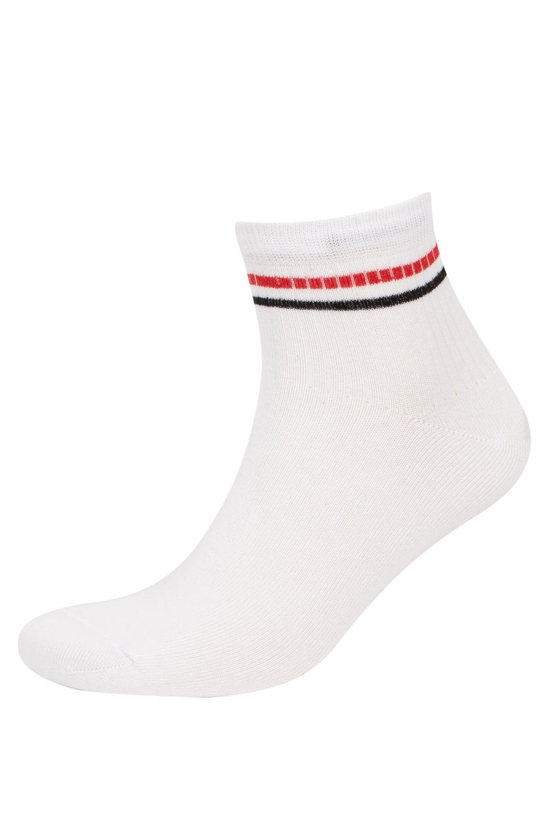 DeFacto White Man Man 5 Piece Cotton Socks Casual - Image 4